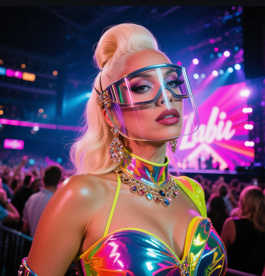 Gaya Patricia Gouw Nonton Konser Lady Gaga, Totalitas Pakai Face Shield Mewah